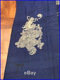 Magnificent Antique Chinese Silk Dragon Robe Excellent Condition 84 x 55 inches