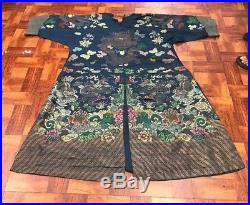 Magnificent Antique Chinese Silk Dragon Robe with Wonderful Details & Colors