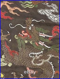 Magnificent Antique Chinese Silk Nanjing Dragon Robe Chuba With Fine Workmanship