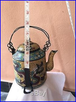 Magnificent Antique Chinese Teapot Closeness With Dragons