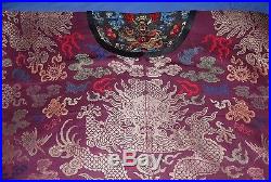 Magnificent Circa 185060 Antique Hand Woven Brocade Chinese Dragon Robe Portion