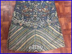 Magnificent Very Large Antique Chinese Dragon Robe Kesi Dragon 83 In X 54 In