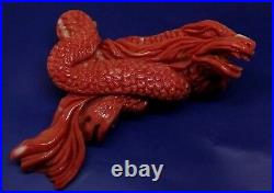 Momo coral dragonhand made carving coral, red coral momo CORAIL rouge korallen