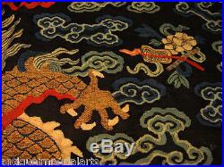 Old Antique Qing 19th C Chinese Kesi Silk Embroidered Dragon Robe not rank badge
