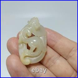 Old Chinese Carved Jade Openwork Plaque with Dragon pendant