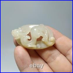 Old Chinese Carved Jade Openwork Plaque with Dragon pendant