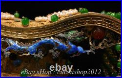 Old Chinese Copper Gold Wire Pearl Imperial Concubine Crown dragon Coronet Hat
