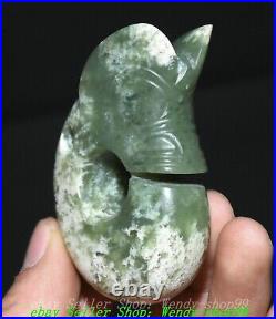 Old Chinese Hongshan Culture Natural Hetian Jade Yu Pig Dragon Hook Pendant