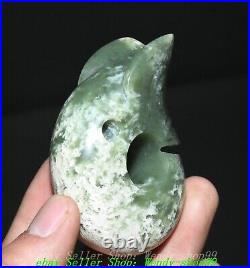 Old Chinese Hongshan Culture Natural Hetian Jade Yu Pig Dragon Hook Pendant