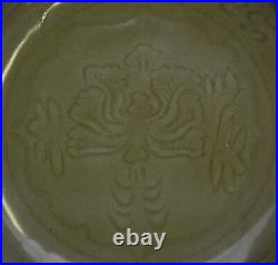 Old Chinese Longquan Celadon Glaze Large Dragon Porcelain Charger Plate