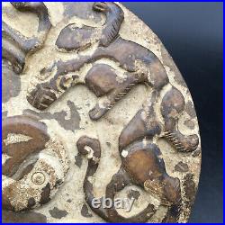 Old Chinese antique Han Dynasty natural Jade Hand-carved Dragon Bi (disc), A706
