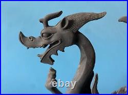 Old Objects Collectable Chinese Bronze Craft Flying Dragon Ornament