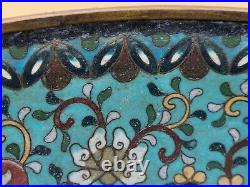 Old antique Chinese Bronze Cloisonné Large Dragon Bowl 19th century