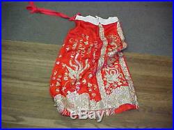 Orig Antique Chinese Silk Skirt With Dragon Embroidery c 1900 Victoria BC
