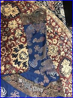 Outstanding Antique Chinese Blue Silk Dragon Robe Qing Fine Condition