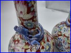 Pair Chinese Dragon Vases