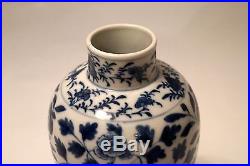 Pair of Antique 19th Century Chinese Blue & White Kangxi Dragon Vases c. 1880