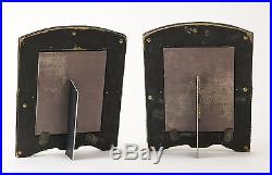 Pair of Antique Chinese White Metal Repousse Photo Frames with Dragons c1900