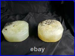 Pair of chinese carved jade seals dragon