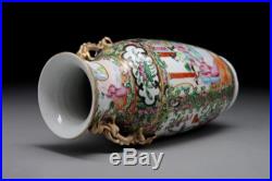 Perfect antique 19th Chinese porcelain DRAGON vase CANTON FAMILLE ROSE MEDALLION