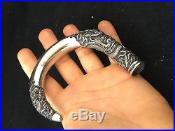 Pommeau Canne Dragon Argent Chine Chinese Knob of cane Antique XIX Silver