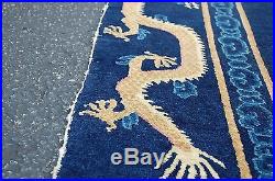 Pre 1900s SUPER ANTIQUE NING XIA IMPERIAL CHINESE DRAGON RUG 6.3x9.3 PHOENIX