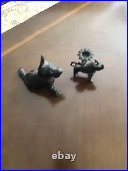 Quality Antique Chinese Bronze Dog And Dragon