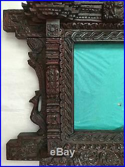 RARE 19th CENTURY CHINESE HAND CARVED DRAGON PHOTO FRAME WITH IMPORT SEAL