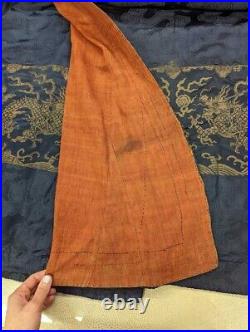 RARE ANTIQUE CHINESE 17thC LATE MING/EARLY QING SILK BROCADE'DRAGON' ROBE