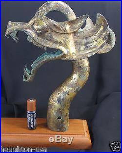 RARE Ancient Chinese Gilt-Bronze Dragon's Head General's War Chariot Scepter