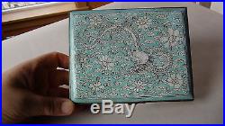 Rare Antique 19c Chinese Canton Enamel Painted Devided Dragon And Flowers Box