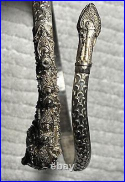 Rare Antique Chinese Silver Dragon Arm Cuff