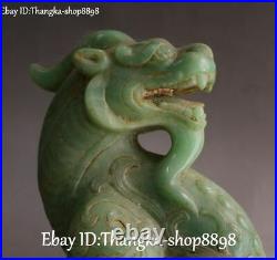 Rare China Ancient Old Jade Carving Dragon Loong Pixiu Brave Troops Beast Statue