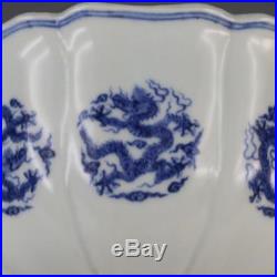 Rare Chinese Antique Blue and White Dragon Porcelain Bowl
