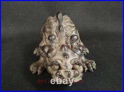 Rare Collection China Antique Copper Carving Dragon Beast Statue Decoration Gift