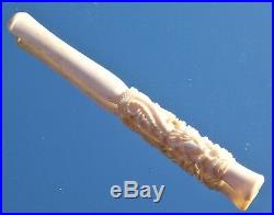 Rare Fine Quality Edwardian Chinese Dragon Carved Ladies Cigarette Holder