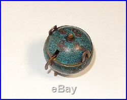 Rare Old Chinese Dragon Designed Cloisonne Enamel Opium Censor Snuff Box