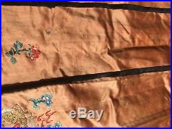 Royal Antique Chinese Silk Forbidden Stitch Embroidery Skirt-Dragon &Phoenix