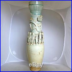 SONG Dynasty Antique Chinese Celadon Pottery Figural Dragon Vase with COA (19.9)