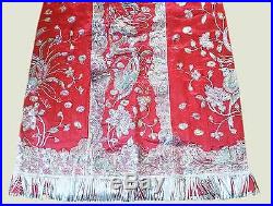 STUNNING CHINESE ANTIQUE WEDDING SKIRT GOLD EMBROIDERY DRAGON
