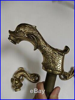 Sherle Wagner Brass Chinese Dolphin Sea Dragon Faucet+handle Fixtures Vintage