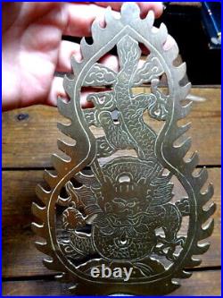 Sino Tibetan Bronze Brass 19th Century Chinese Standard or Finial with Dragon