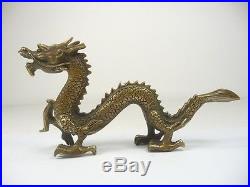 Small Chinese copper carved dragon statue decoration