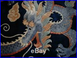 Special Sale! Fantastic Vintage 1970's Dragon Design Chinese Art Deco Rug 6x9