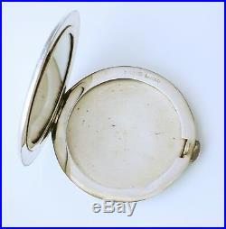 Sterling Silver Chinese Dragon Powder Compact Pocket Mirror. Lee Yee Hing c1930