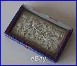 Stunning Antique Chinese Carved Card Case Dragons with orig. Box