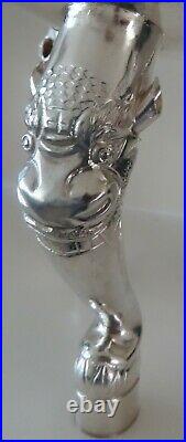 Stunning Antique Chinese Export Silver Dragon Incense Burner