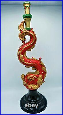 Stunning Antique Heavy Cast Iron Chinese Dragon Table Lamp by Roger Pradier