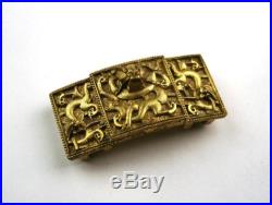 Superb Antique Chinese 17/18thC Late Ming / Qing Gilt Bronze Dragon Belt Buckle