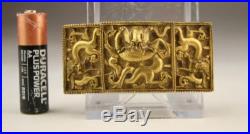 Superb Antique Chinese 17/18thC Late Ming / Qing Gilt Bronze Dragon Belt Buckle